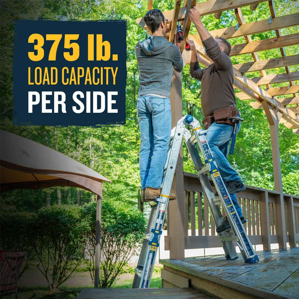 Werner 22ft Reach Height Multi-position Ladder, 375lb Load Capacity